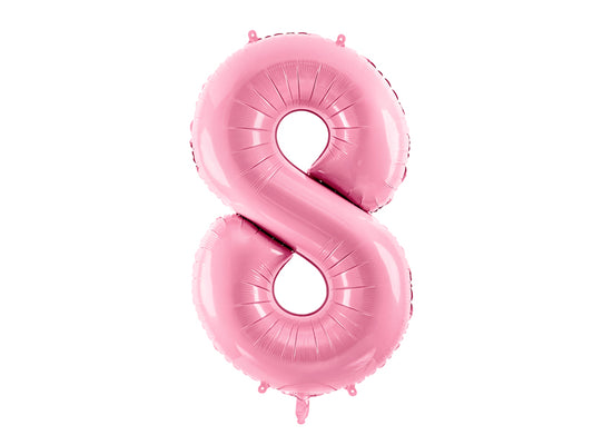 Folija balons cipars 8 rozā (86 cm)