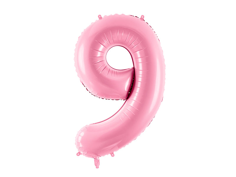 Folija balons cipars 9 rozā (86 cm)