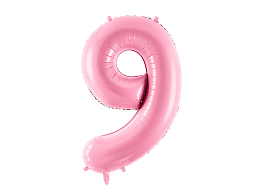 Folija balons cipars 9 rozā (86 cm)