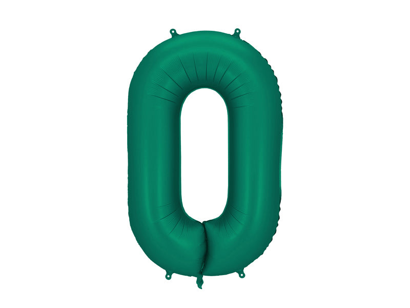 Folija balons cipars 0 tumši zaļš (86 cm)