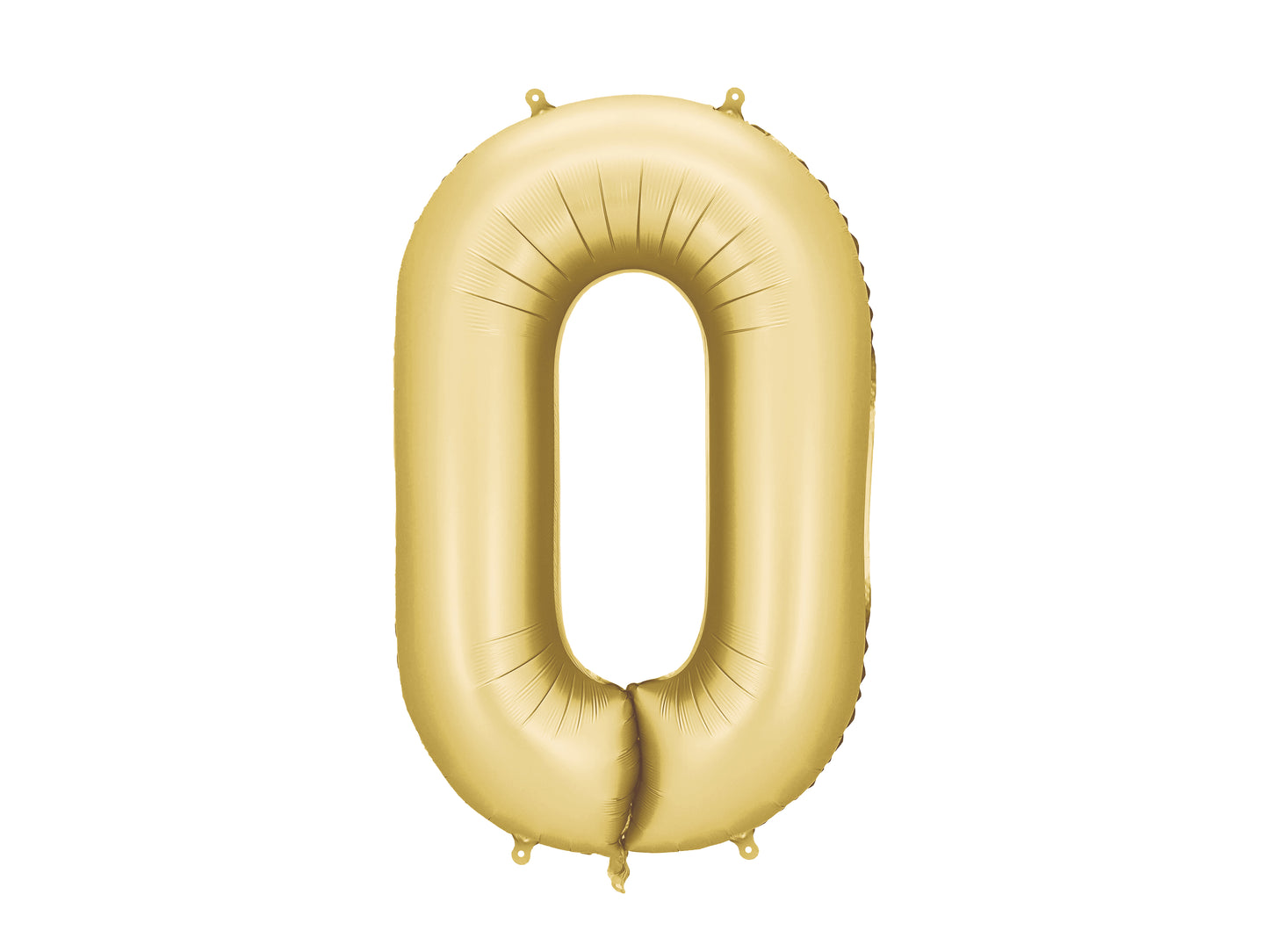 Matēts folija balons ar ciparu “0” 86cm, zelta