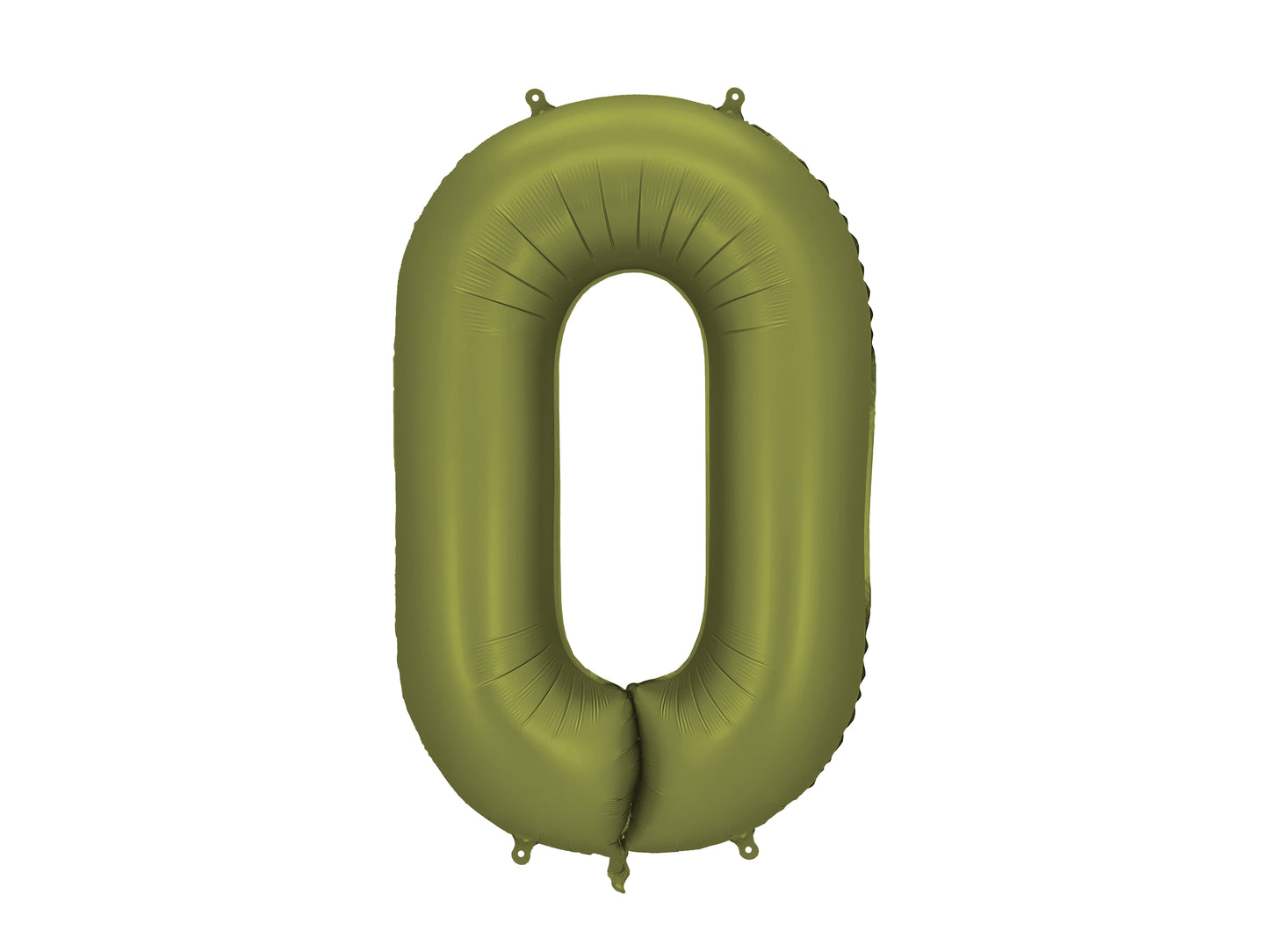 Matēts folija balons ar ciparu "0" 86cm, olīvu zaļš