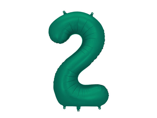 Folija balons cipars 2 tumši zaļš (86 cm)