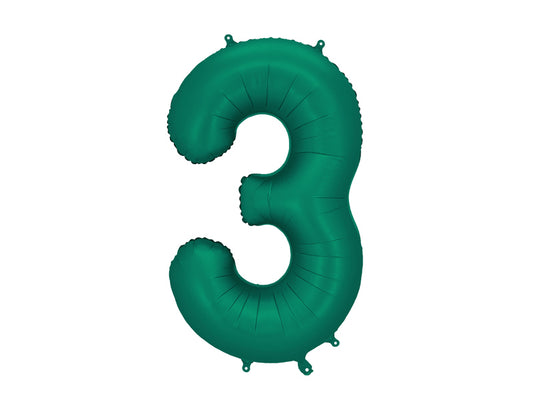 Folija balons cipars 3 tumši zaļš (86 cm)
