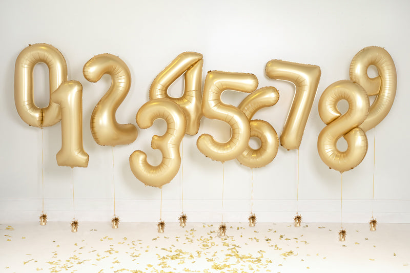 Folija balons cipars 8 zelta (86 cm)