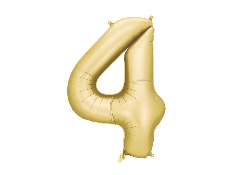 Folija balons cipars 4 zelta (86 cm)