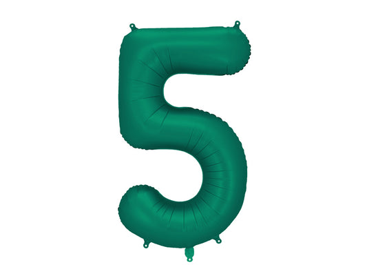 Folija balons cipars 5 tumši zaļš (86 cm)