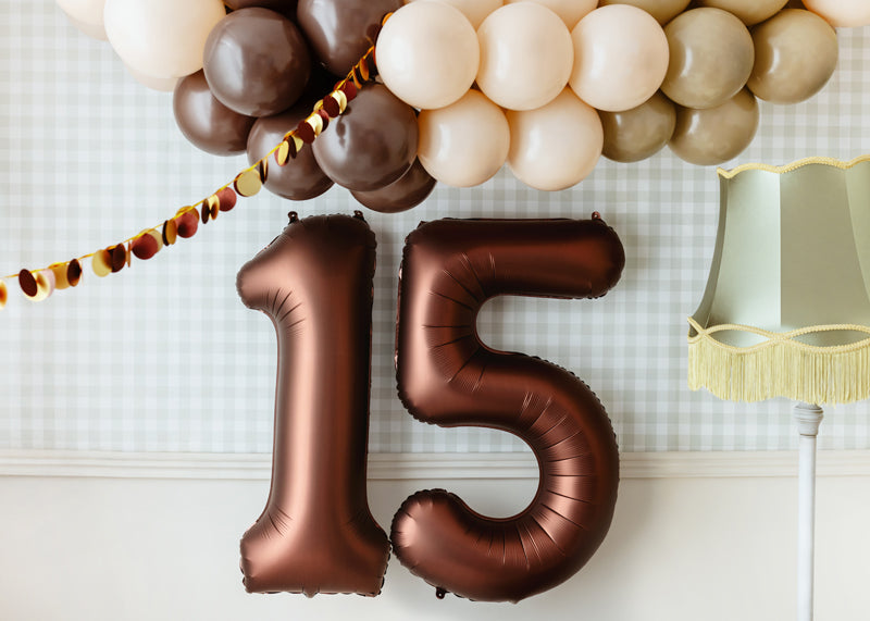Folija balons cipars 5 mokas krāsā (86 cm)