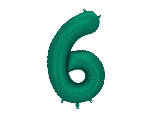 Folija balons cipars 6 tumši zaļš (86 cm)