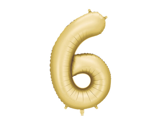 Folija balons cipars 6 zelta (86 cm)