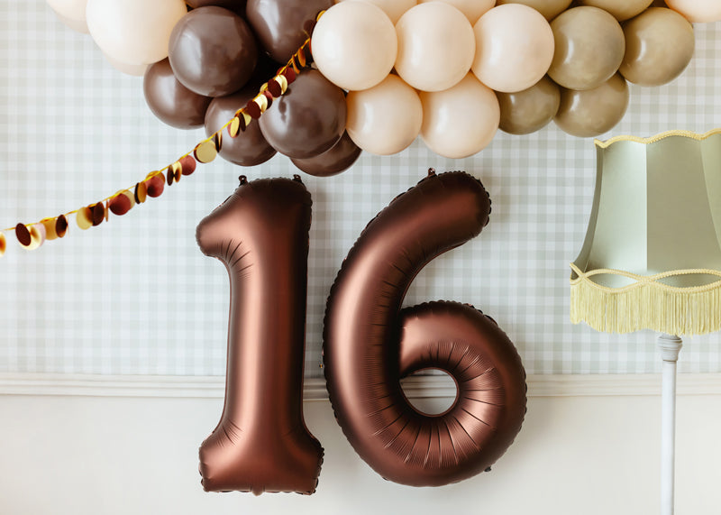 Folija balons cipars 6 mokas krāsā (86 cm)