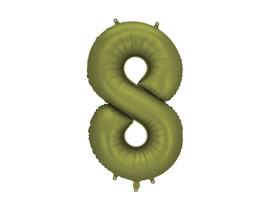 Folija balons cipars 8 olīvzaļš (86 cm)