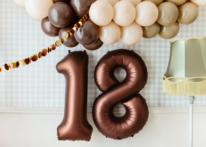 Folija balons cipars 8 mokas krāsā (86 cm)