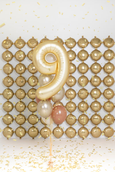 Folija balons cipars 9 zelta (86 cm)