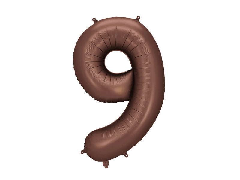 Folija balons cipars 9 mokas krāsā (86 cm)