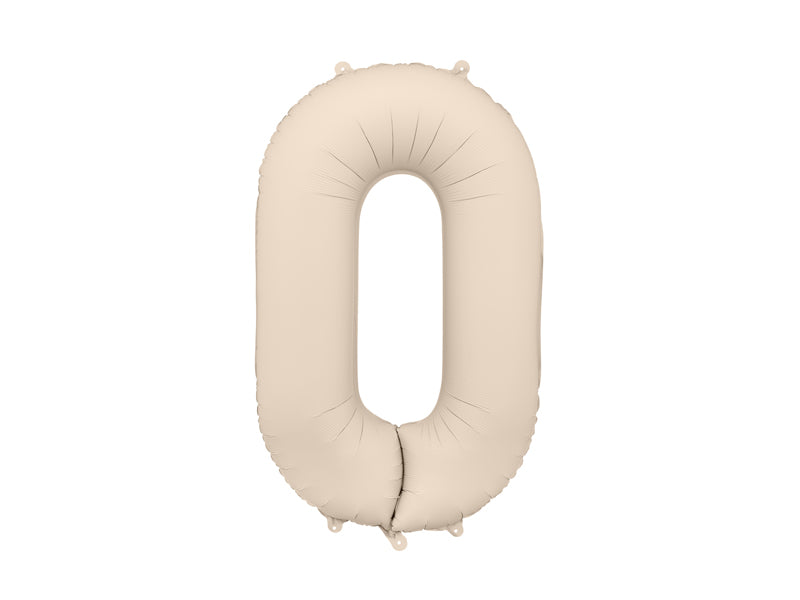 Folija balons cipars 0 gaiši pelēkbrūns (86 cm)