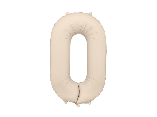 Folija balons cipars 0 gaiši pelēkbrūns (86 cm)