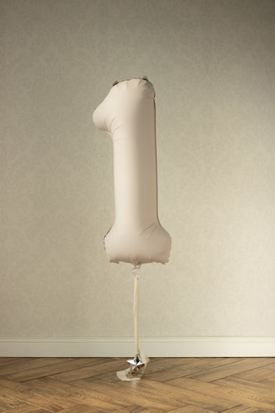 Folija balons cipars 1 gaiši pelēkbrūns (86 cm)