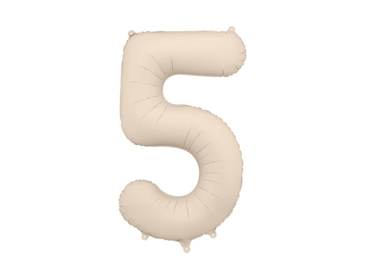 Folija balons cipars 5 gaiši pelēkbrūns (86 cm)