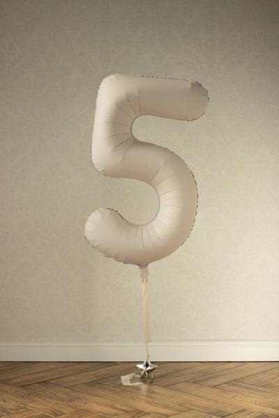 Folija balons cipars 5 gaiši pelēkbrūns (86 cm)