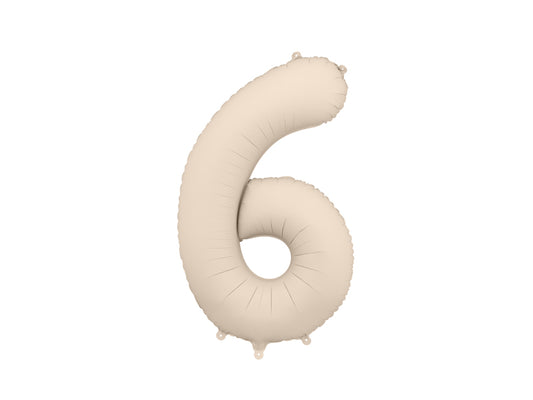 Folija balons cipars 6 gaiši pelēkbrūns (86 cm)