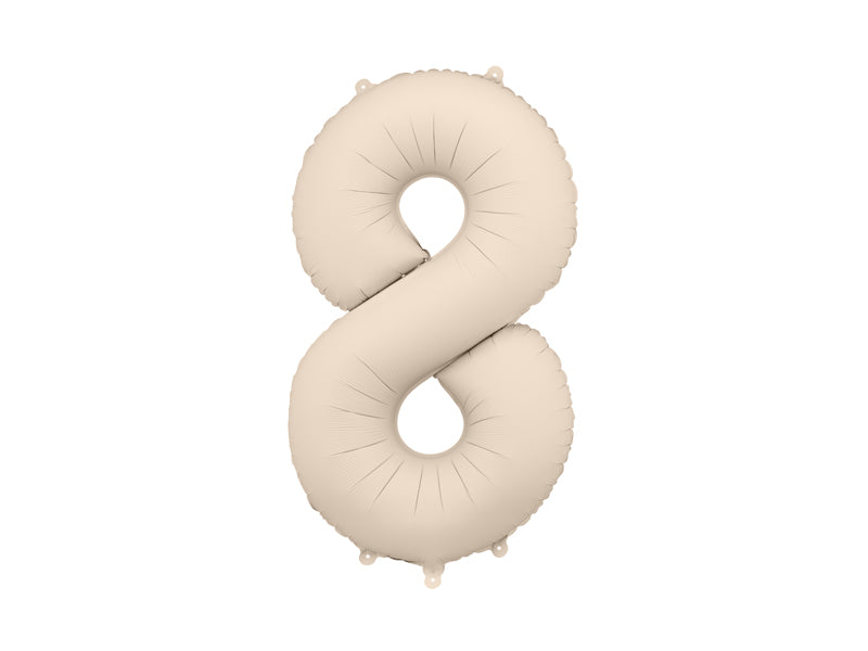 Folija balons cipars 8 gaiši pelēkbrūns (86 cm)