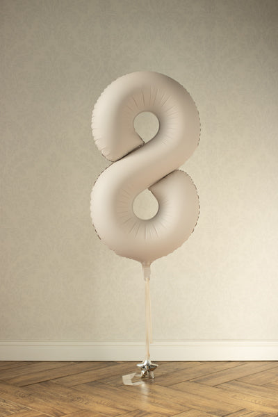 Folija balons cipars 8 gaiši pelēkbrūns (86 cm)