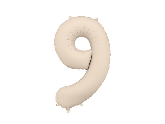 Folija balons cipars 9 gaiši pelēkbrūns (86 cm)
