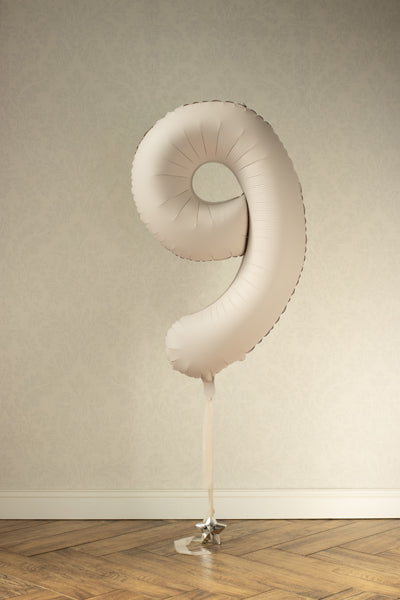 Folija balons cipars 9 gaiši pelēkbrūns (86 cm)