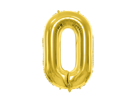 Folija balons ar ciparu "0" 72cm, zelta