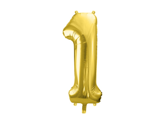 Folija balons ar ciparu "1" 72cm, zelta