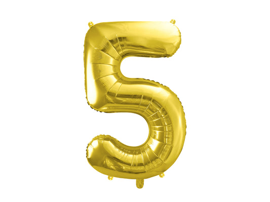 Folija balons ar ciparu "5" 72cm, zelta