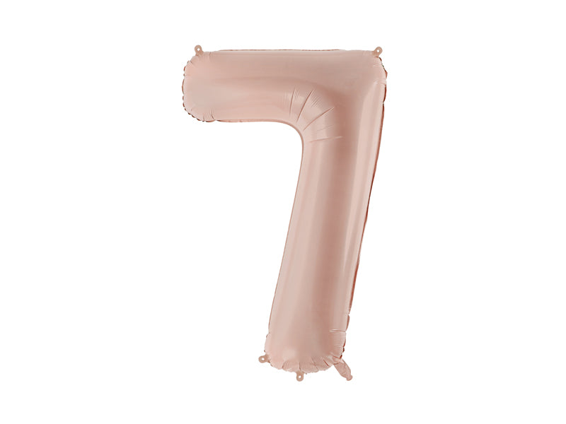 Matēts folija balons ar ciparu "7" 72cm, tumši bēšs