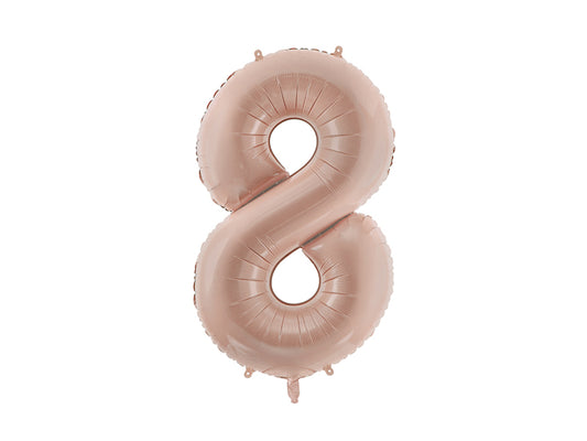 Matēts folija balons ar ciparu "8" 72cm, tumši bēšs