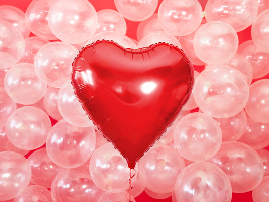 Sirds formas folijas balons, 61 cm, sarkans