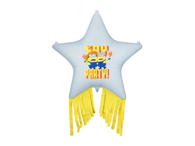 Folija balons zvaigzne ar pušķiem Minioni (72 x 72 cm)