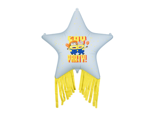 Folija balons zvaigzne ar pušķiem Minioni (72 x 72 cm)