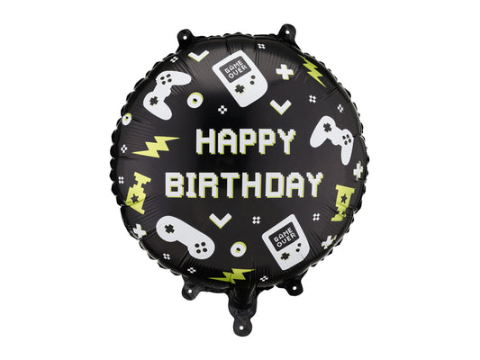 Folija balons “Happy Birthday Game Tablet”, 35 × 35 cm – geimeru ballītes dekorācija
