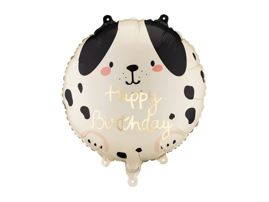 Folijas balons “Happy Birthday” ar suņa tematiku, 45x45cm