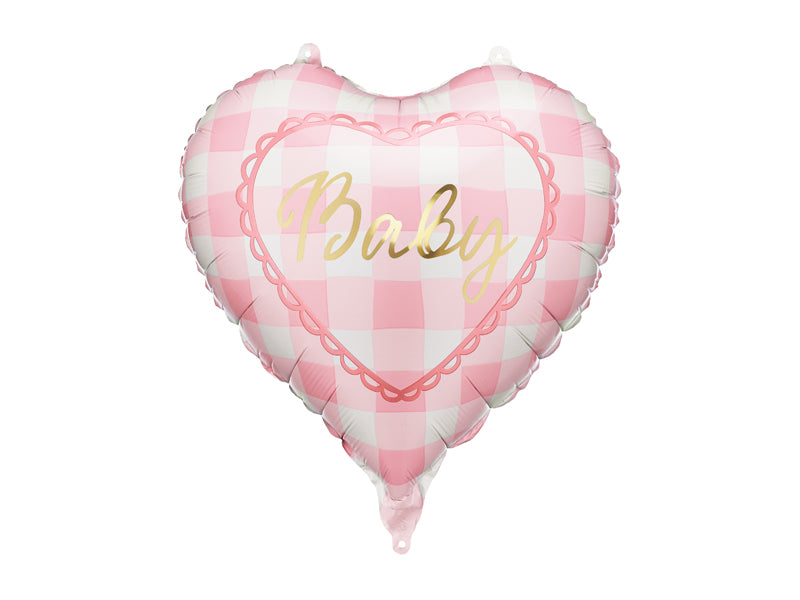 Folija balons sirds “Baby” gaiši rozā (35 cm)
