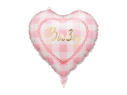 Folija balons sirds “Baby” gaiši rozā (35 cm)