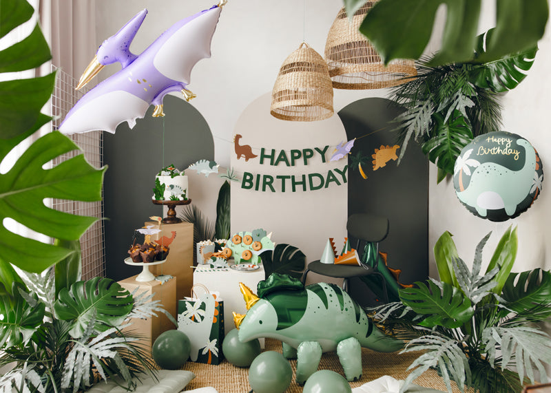 Folija balons “Brontosaurus Happy Birthday”, 35 × 35 cm – dinozauru ballītei