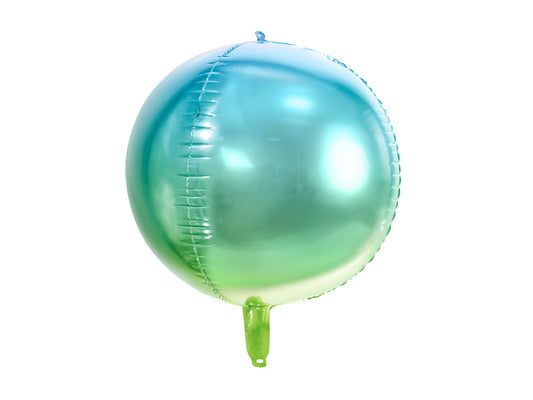 Folija balons Ombre Bumba zili zaļš 35 cm –balons ar ombre efektu