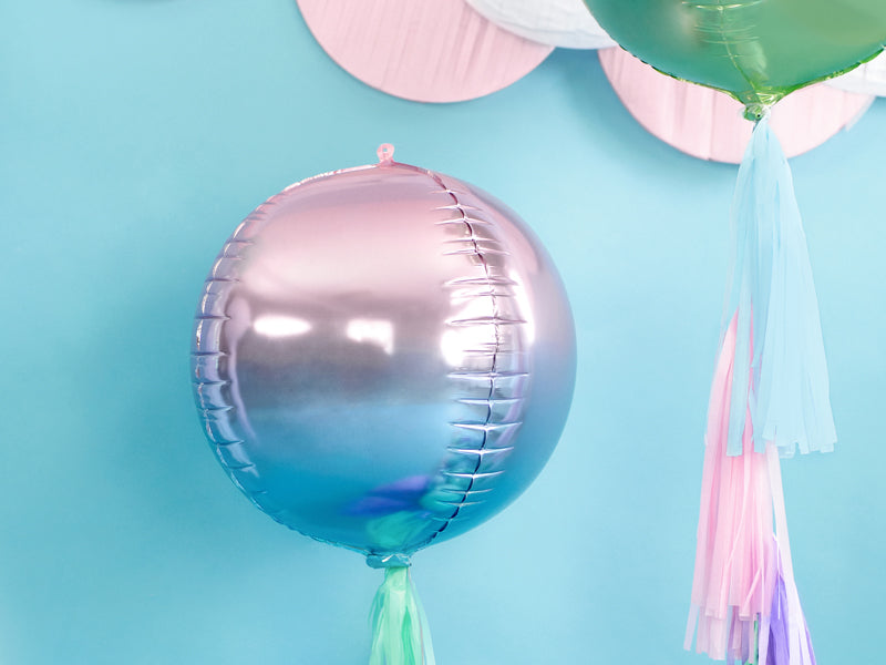 Folija balons Ombre bumba violeti zilā krāsā 35 cm – Metālisks svētku dekors