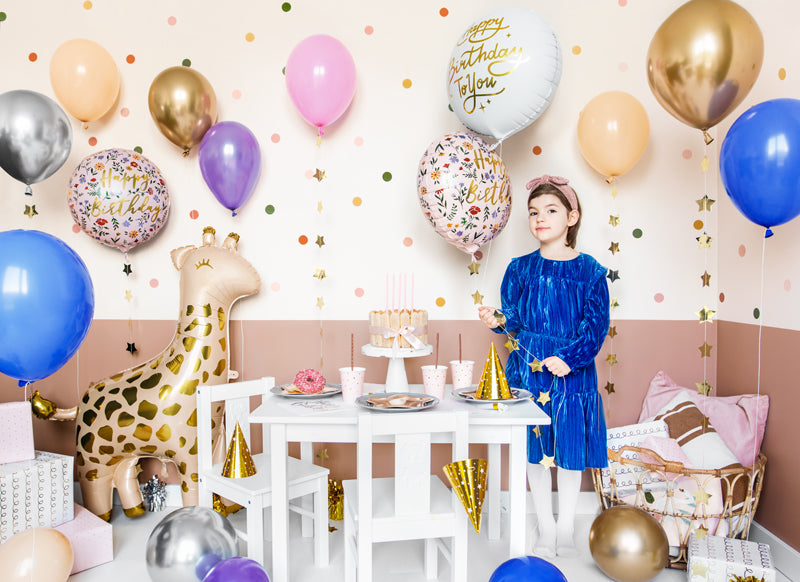 Folija balons “Happy Birthday” gaiši rozā (45 cm)