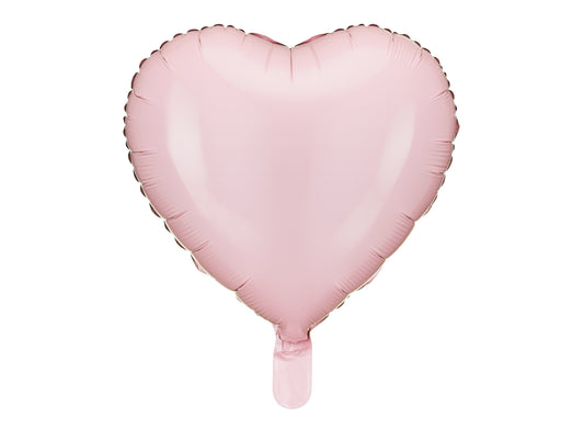Sirds formas folijas balons, 45 cm, gaiši rozā