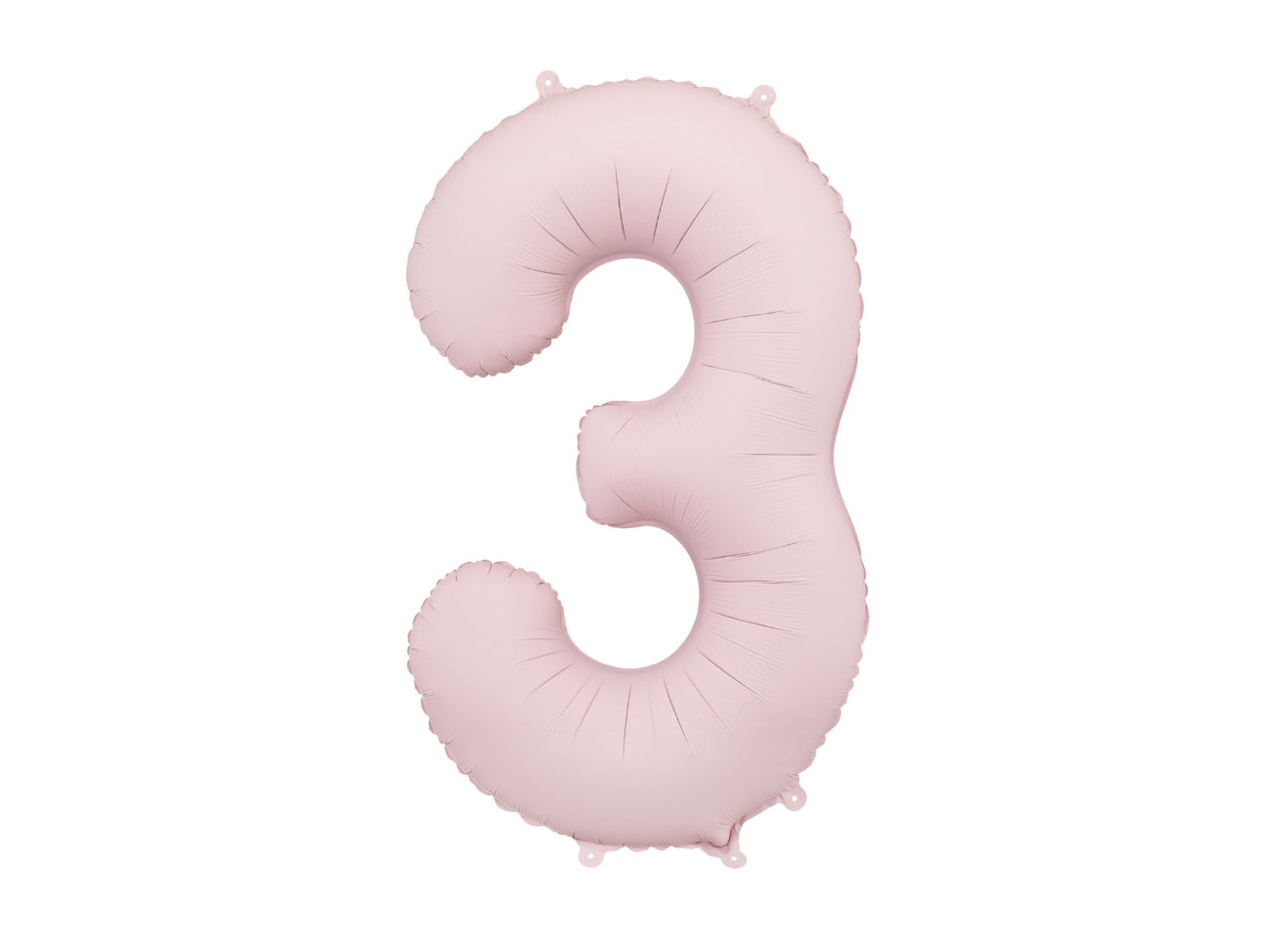 Matēts folija balons ar ciparu "3" 86cm, gaiši rozā