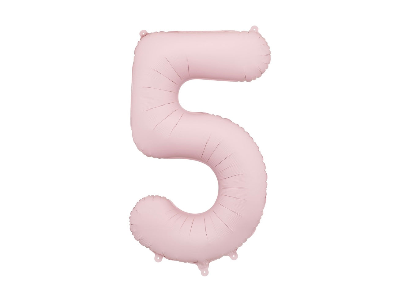 Matēts folija balons ar ciparu "5" 86cm, gaiši rozā