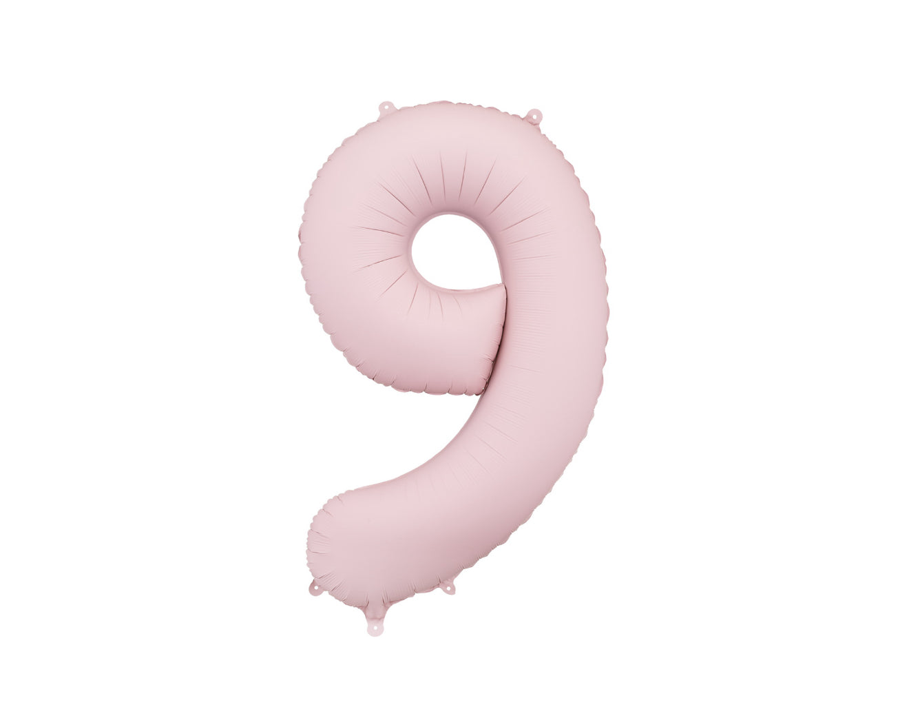 Matēts folija balons ar ciparu "9" 86cm, gaiši rozā