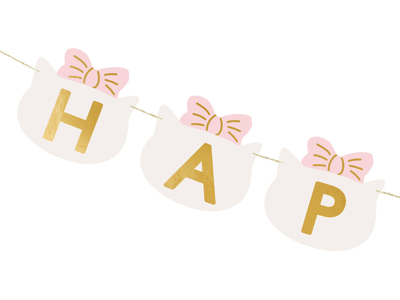 Baneris “Happy Birthday Cats”, 2.8 m – kaķu tematikas dzimšanas dienas dekorācija